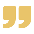 Gold quotation marks on black background.